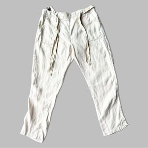 M&S Collection Beige Colour Pure Linen Cargo  Pants